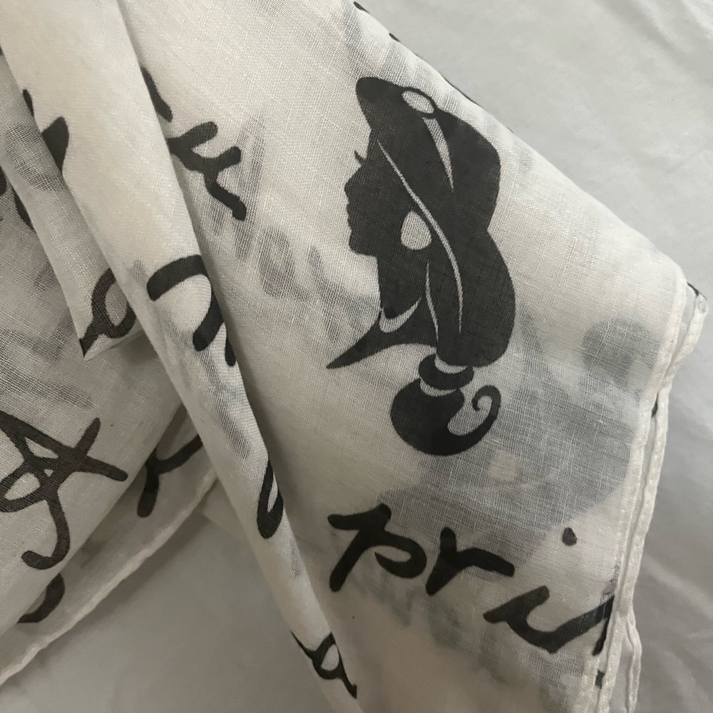 Elegant Script Print Scarf - Picture 6 of 8